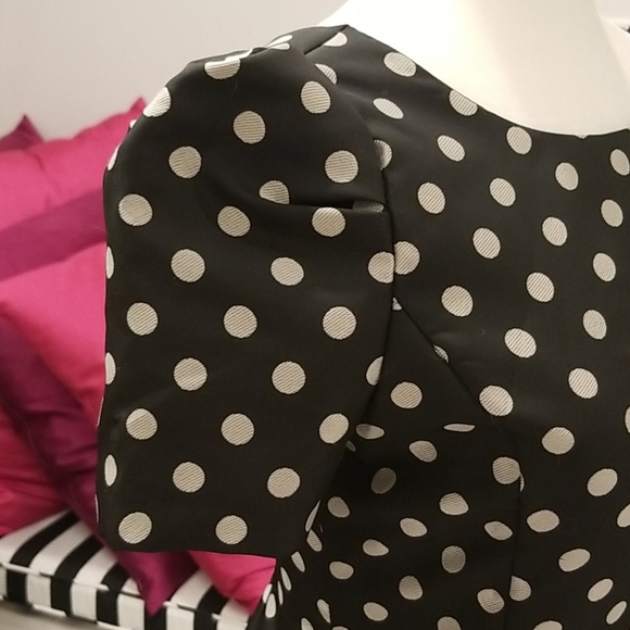 Black mini dress with silver polka dot - Picture 7 of 8